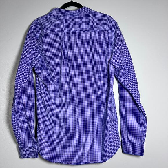 ✨Guess Men’s Button Up Shirt Purple Gingham Check Long Sleeve Size Large - Picture 2 of 7